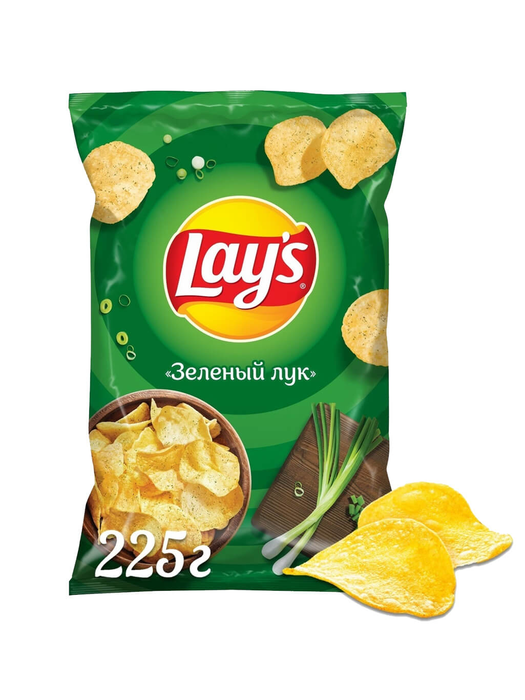 картинка Лэйс Lay's чипсы картофельные Зеленый лук 225 гр