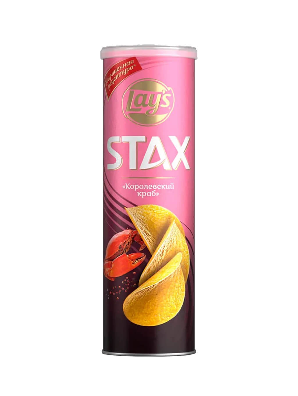 картинка Лэйс Lay's Stax Стакс чипсы картофельные Королевский краб 140 гр туба