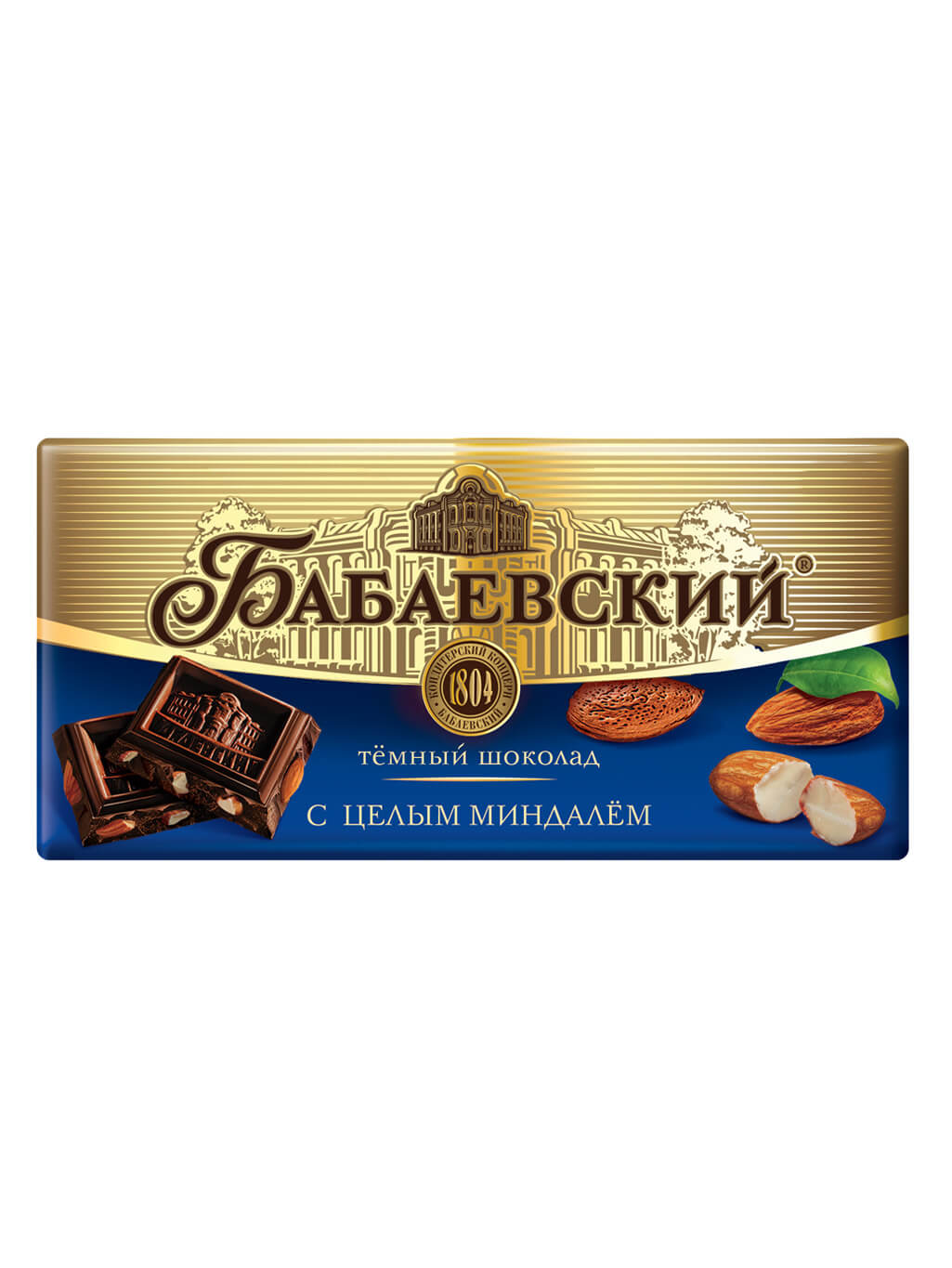 картинка Шоколад темный Бабаевский с целым Миндалем плитка 200 гр