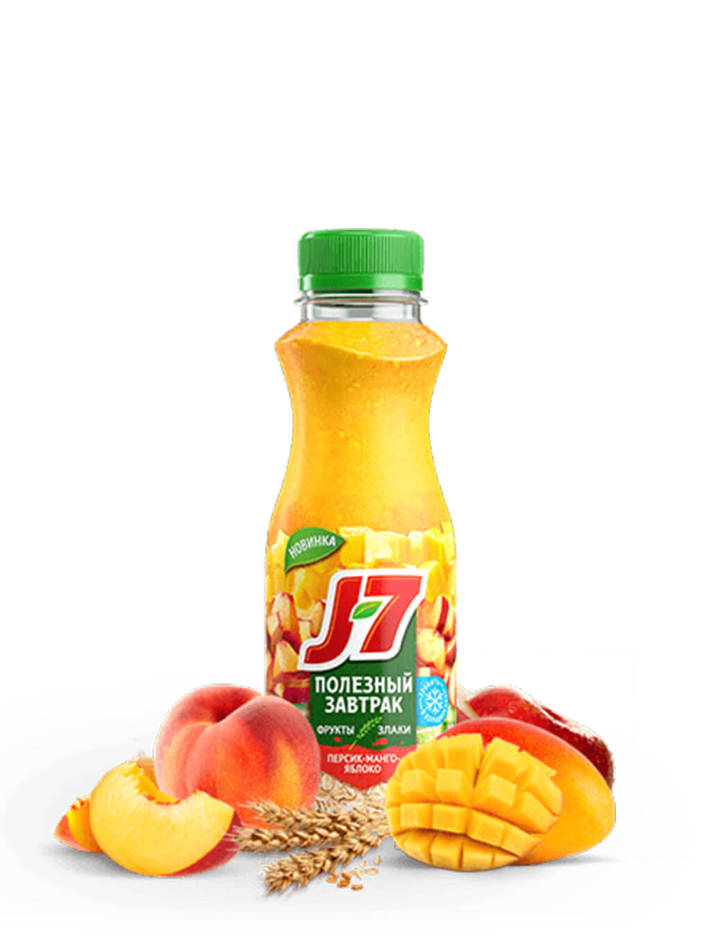 картинка Напиток J7 Полезный завтрак Персик-Манго-Яблоко без сахара 300 мл ПЭТ
