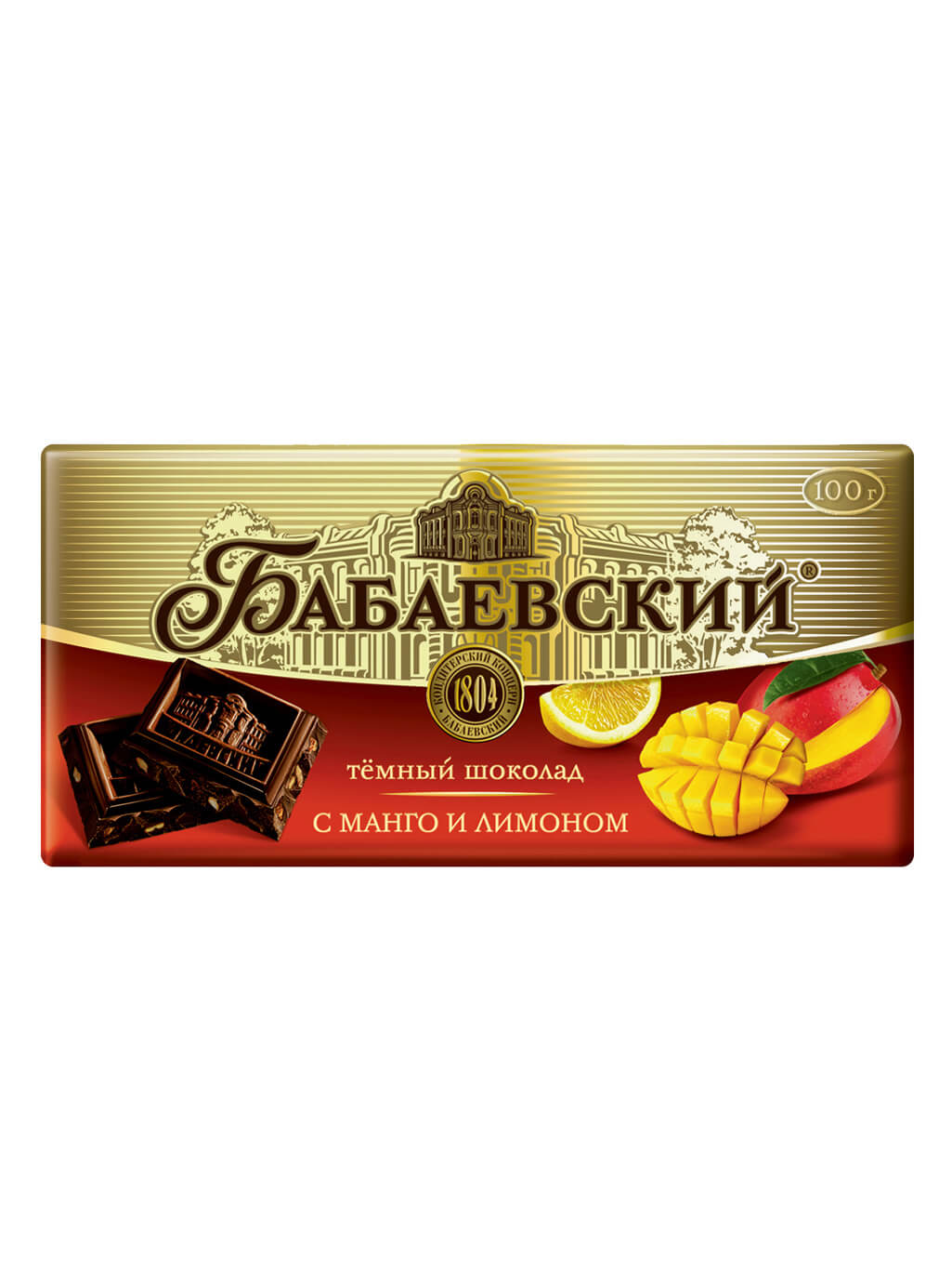 картинка Шоколад темный Бабаевский с Манго и лимоном плитка 100 гр