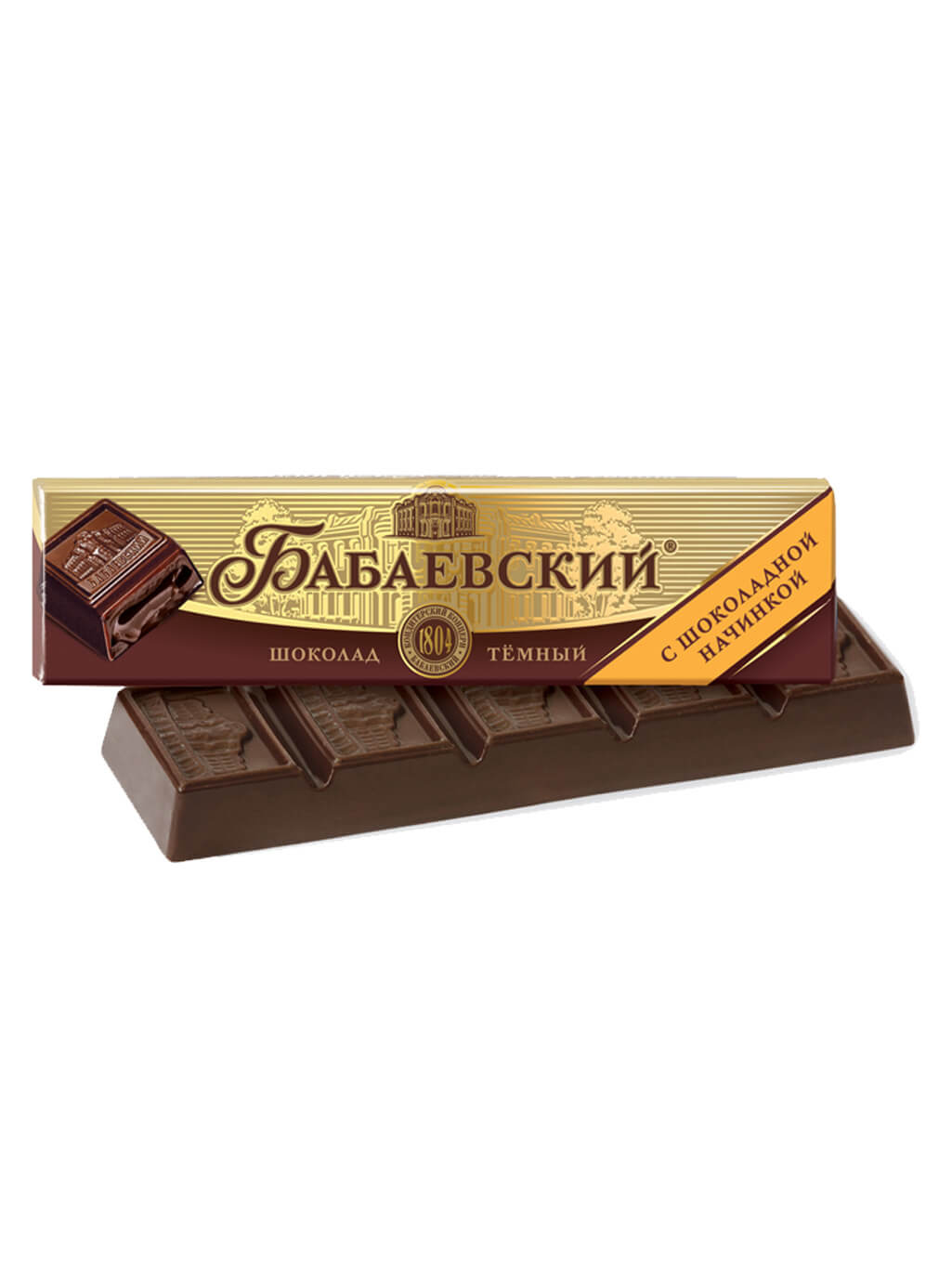 картинка Шоколад темный Бабаевский с шоколадной начинкой батончик 50 гр