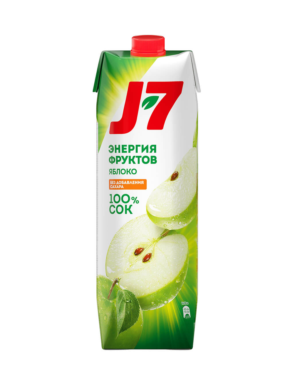 картинка Сок J7 Энергия фруктов Яблоко без сахара 1 л т/пак