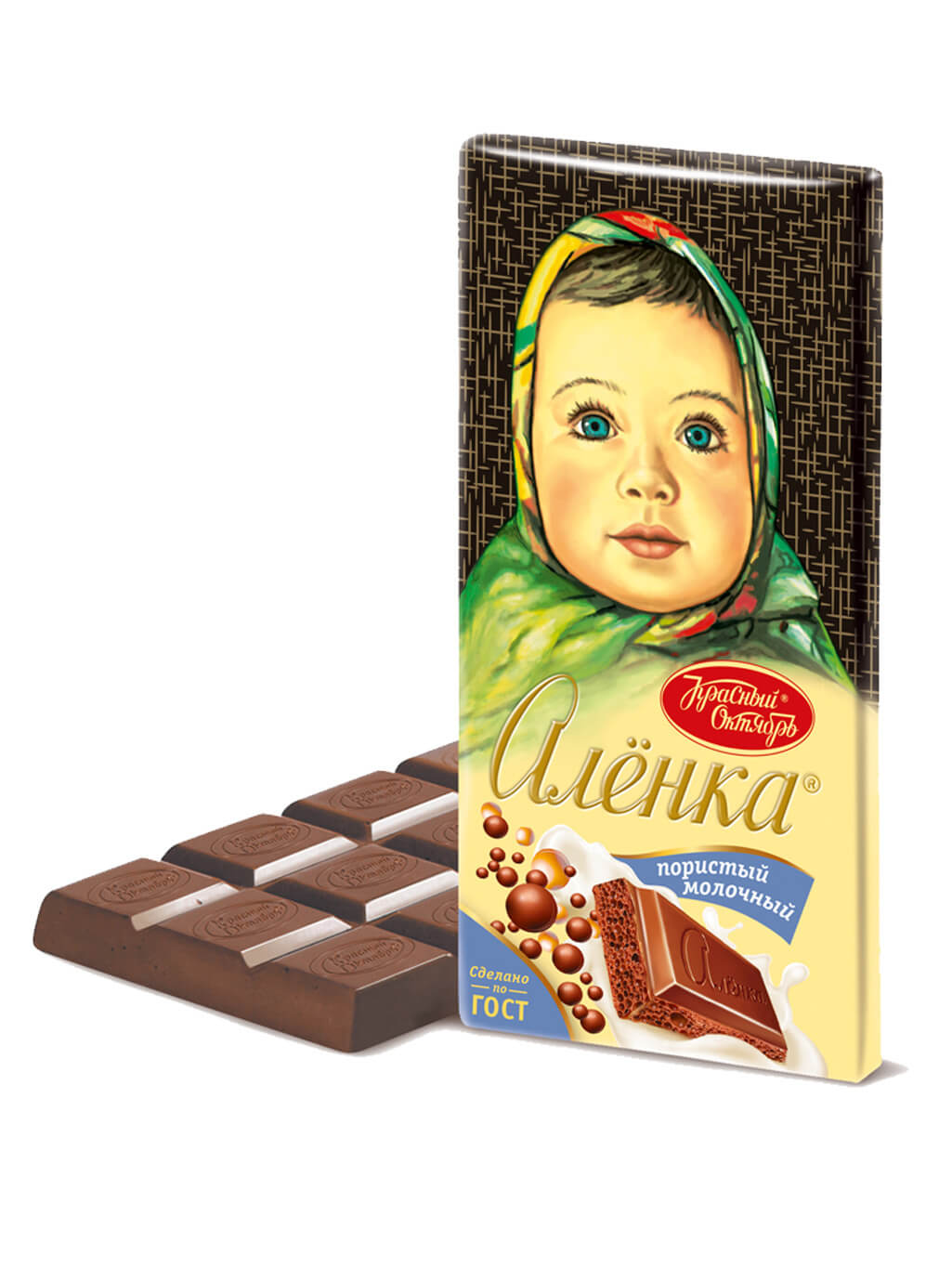 картинка Шоколад молочный Алёнка пористый плитка 95 гр