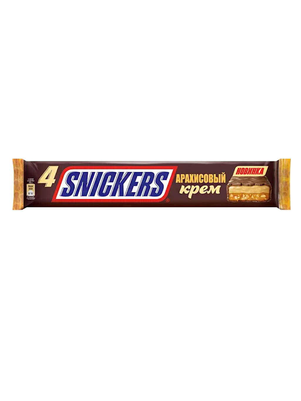 картинка Snickers Сникерс Арахисовый крем шоколадный батончик 73 гр