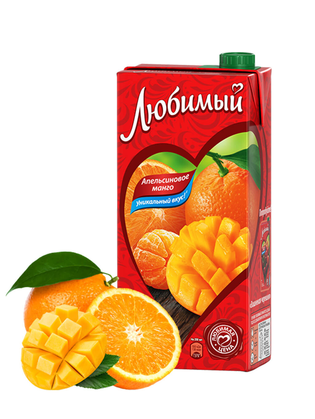 картинка Сок Любимый Апельсиновое манго 950 мл т/пак