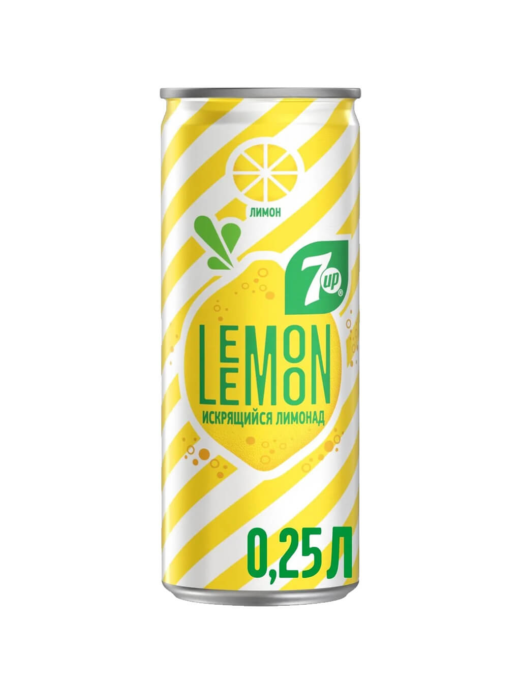 картинка 7UP Lemon Севен Ап Лимон напиток сильногазированный искрящийся лимонад 250 мл ж_б (12 штук)