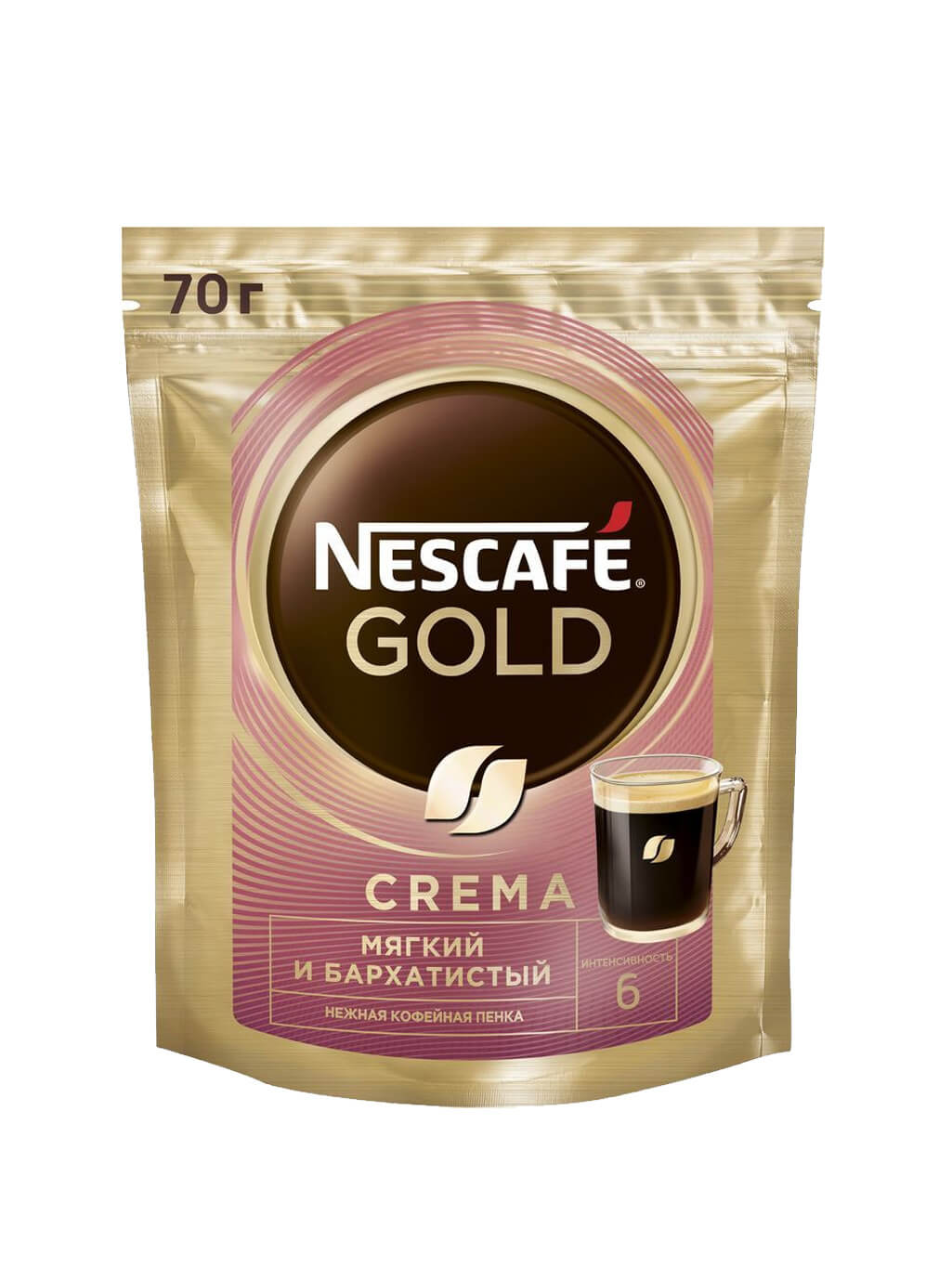 картинка Nescafe Gold Crema Нескафе Голд Крема Кофе молотый в растворимом 75 гр мягкая упаковка