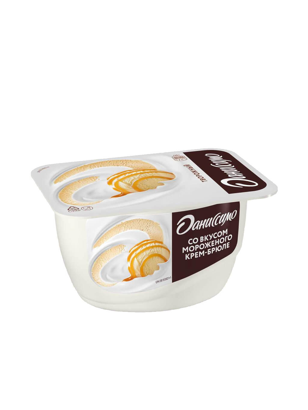 картинка Творожок Даниссимо (Danissimo) со вкусом мороженого крем-брюле 5,5% 130 г (1х8)