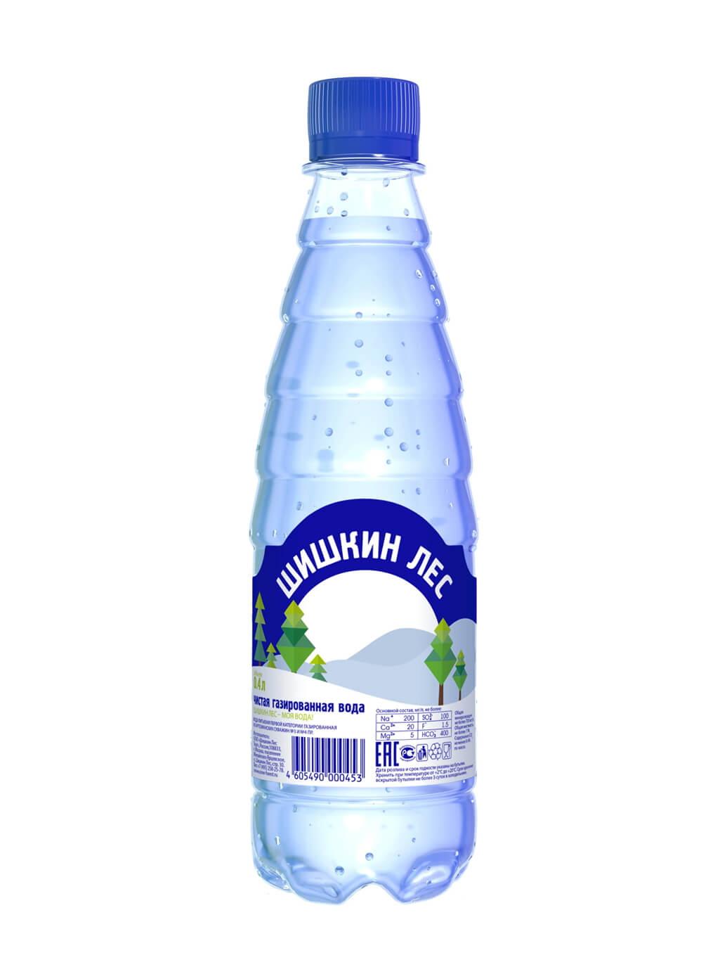 картинка Шишкин лес вода питьевая газированная 400 мл бутылка ПЭТ