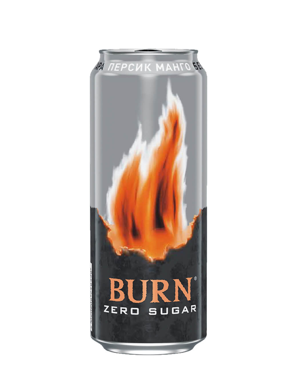 картинка Burn Zero sugar Энергетический напиток Берн без сахара Персик манго банка 500 мл