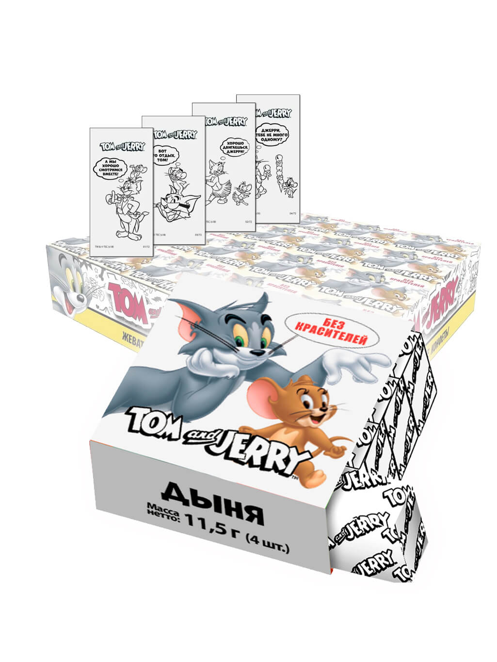 картинка Tom and Jerry конфеты жевательные со вкусом Дыня 18*40*11.5г шоу-бокс