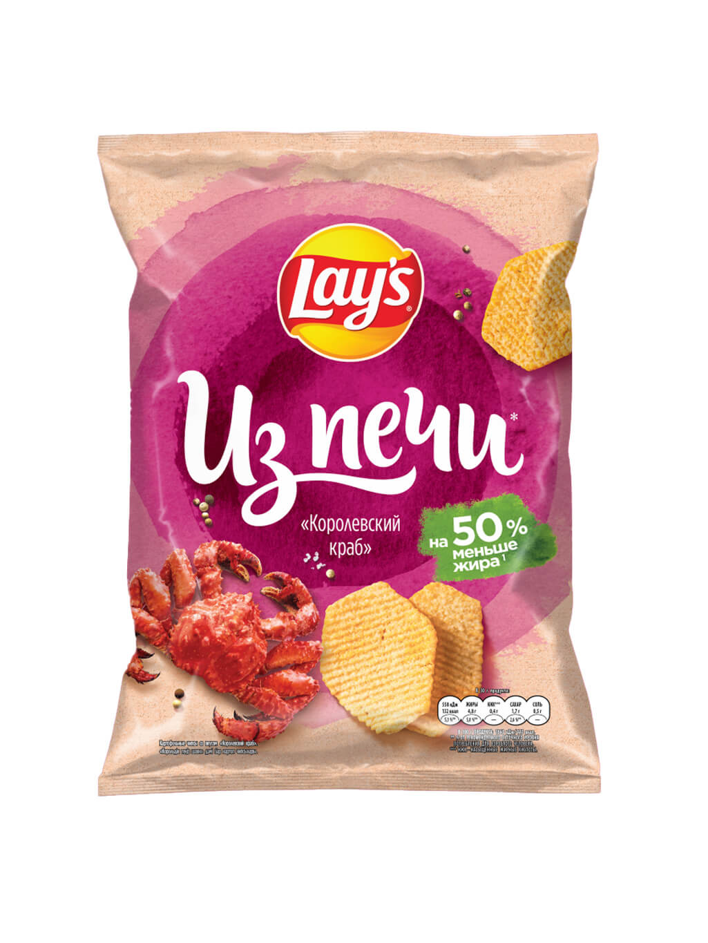 картинка Лэйс Lay's чипсы картофельные Из печи Королевский краб 85 гр