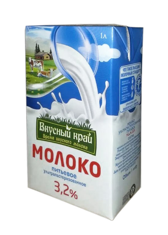 картинка Молоко Вкусный Край 3,2  1 л.