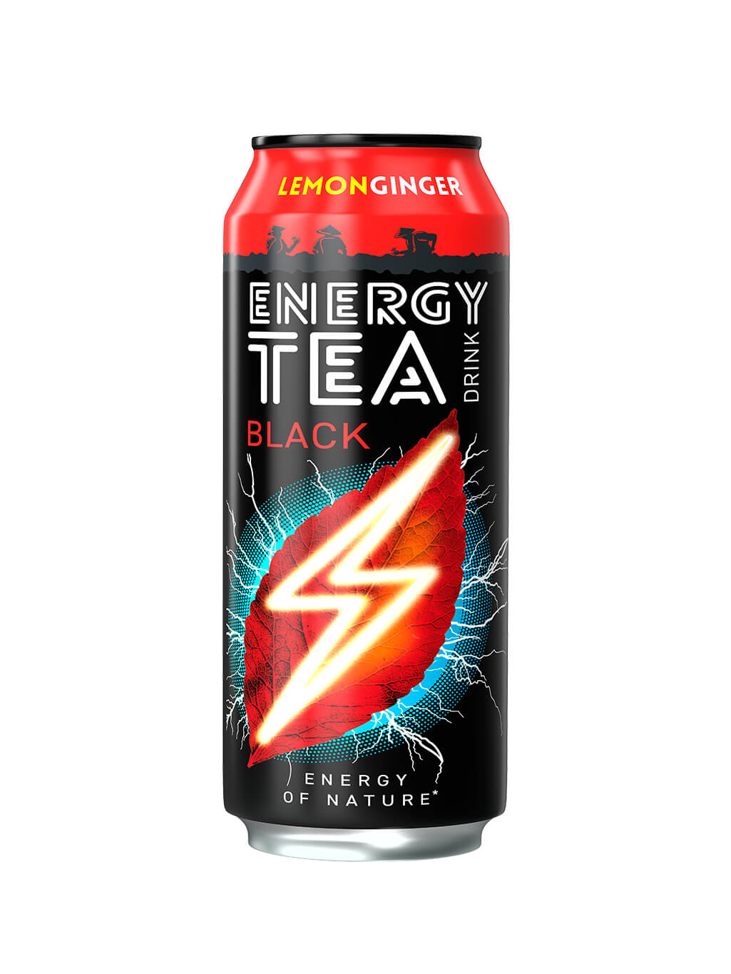картинка ENERGY TEA DRINK Энергетический черный чай Имбирь лимон 500 мл ж_б