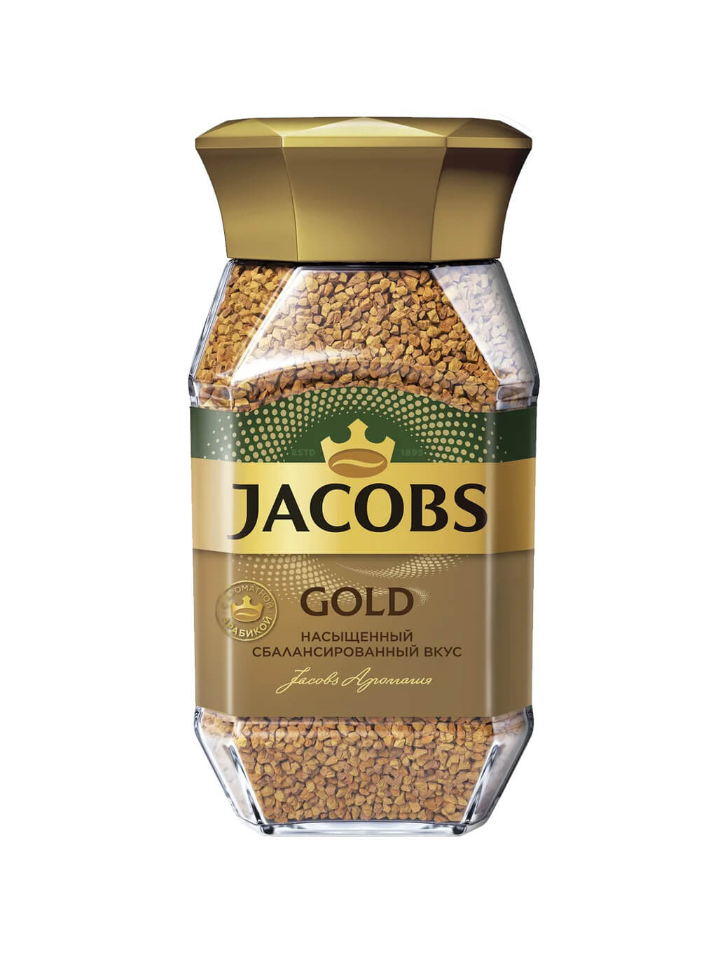 картинка Jacobs Gold Якобс Голд Кофе растворимый 95 гр стеклянная банка