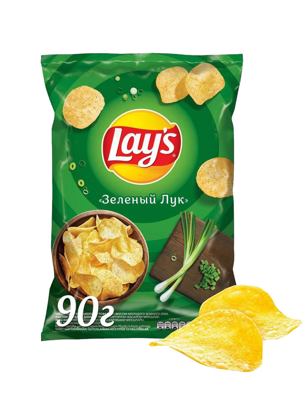 картинка Лэйс Lay's чипсы картофельные Зеленый лук 90 гр