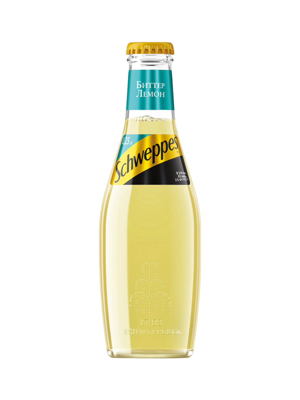 картинка Schweppes Швепс Биттер Лемон напиток сильногазированный стекло 0,25 л (12 шт)