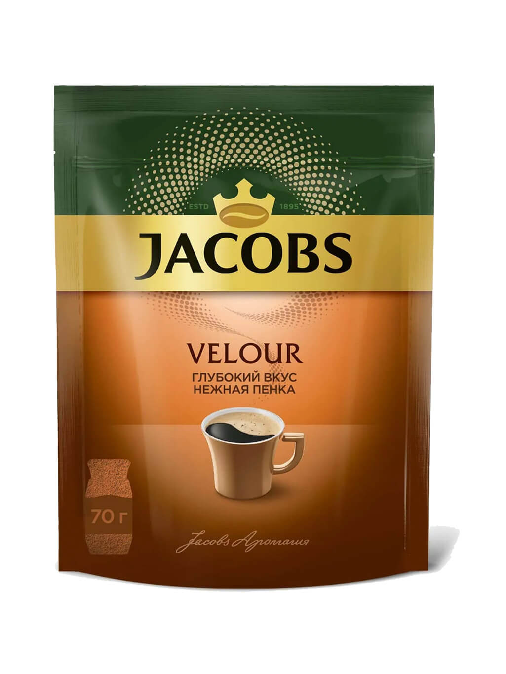 картинка Jacobs VELOUR Якобс Велюр Кофе растворимый 70 гр пакет