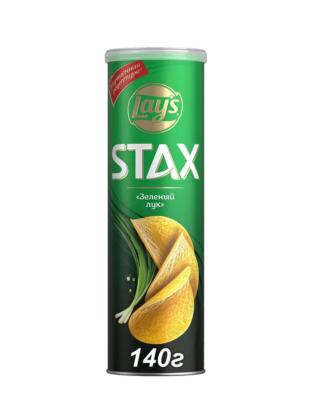 картинка Лэйс Lay's Stax Стакс чипсы картофельные Зеленый лук 140 гр туба