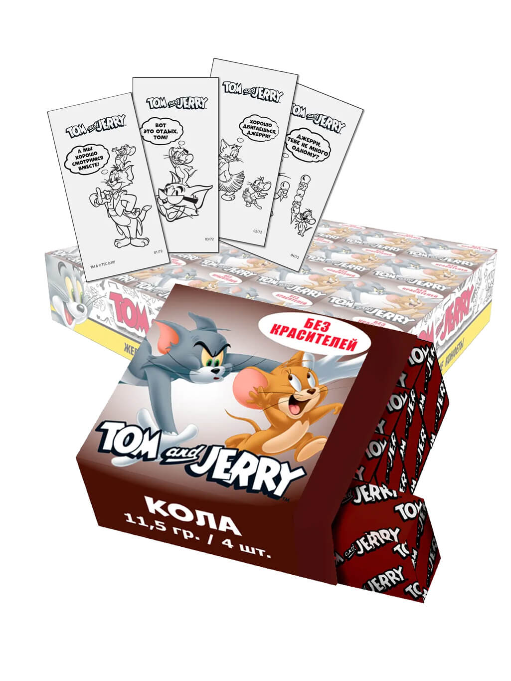 картинка Tom and Jerry конфеты жевательные со вкусом Кола 18*40*11.5г шоу-бокс