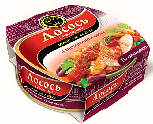 картинка Консервы лосось в масле с овощами по-итальянски