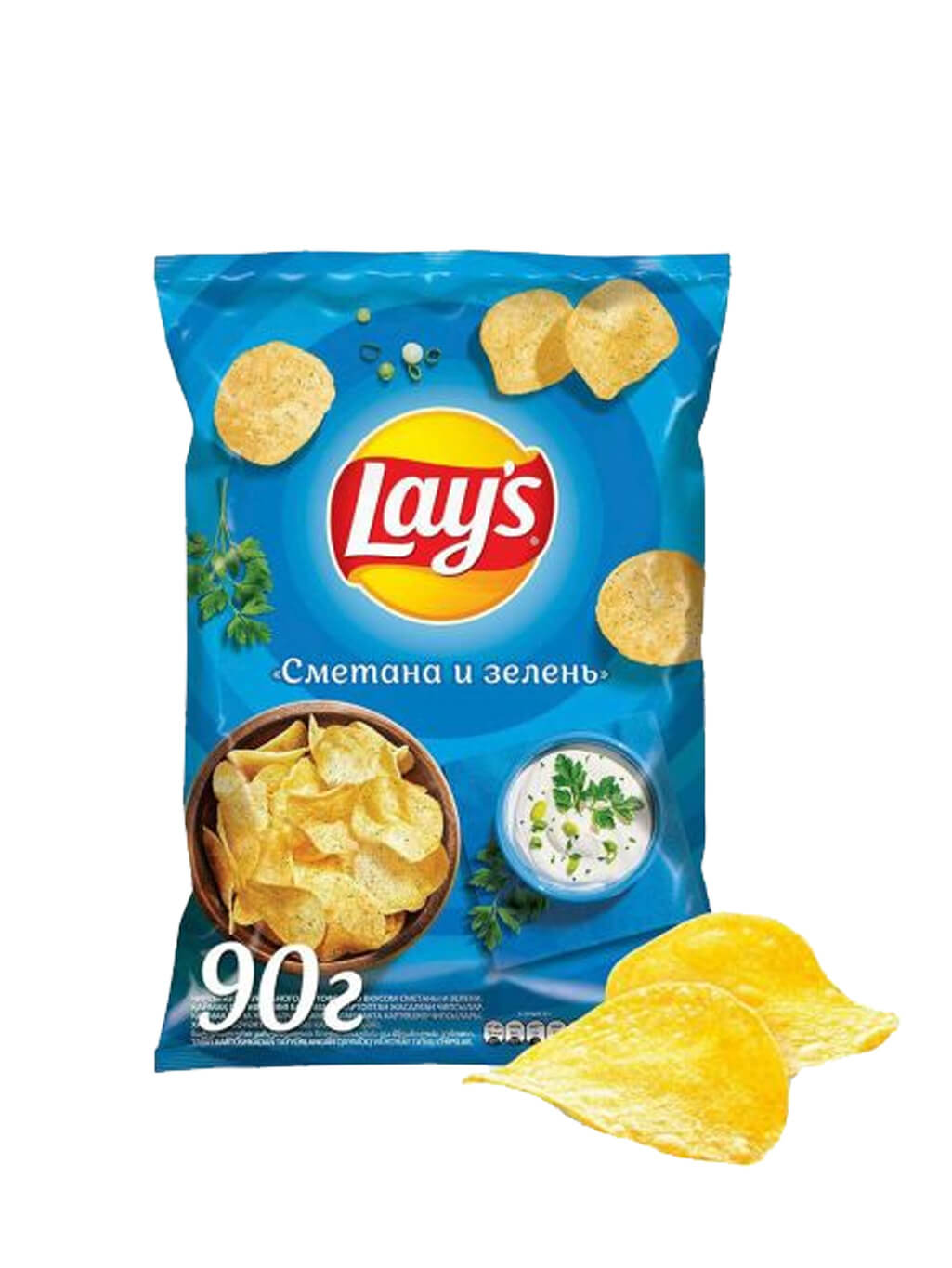 картинка Лэйс Lay's чипсы картофельные Сметана и зелень 90 гр