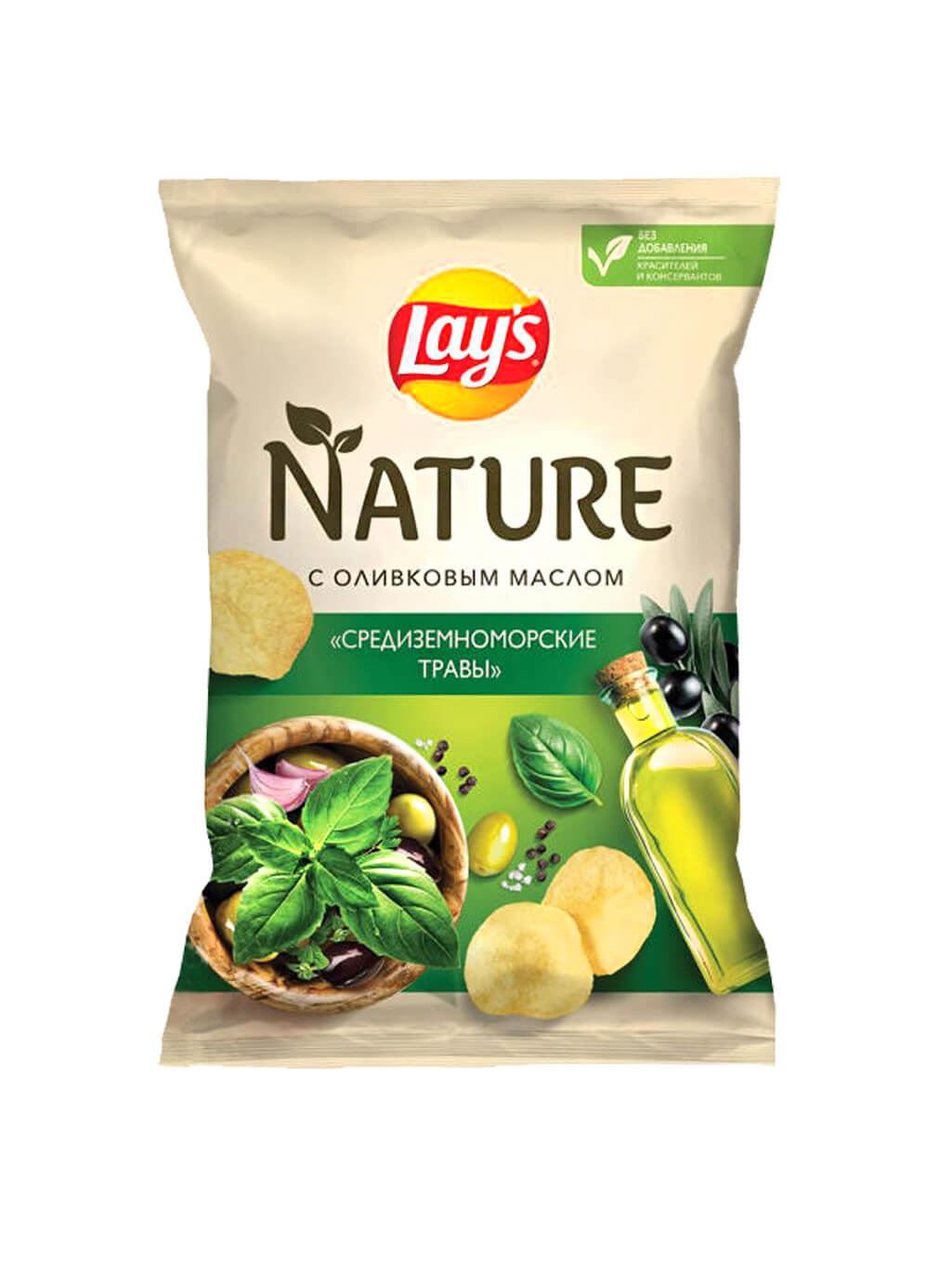 картинка Лэйс Lay's чипсы картофельные Nature с оливковым маслом Средиземноморсике травы 90 гр